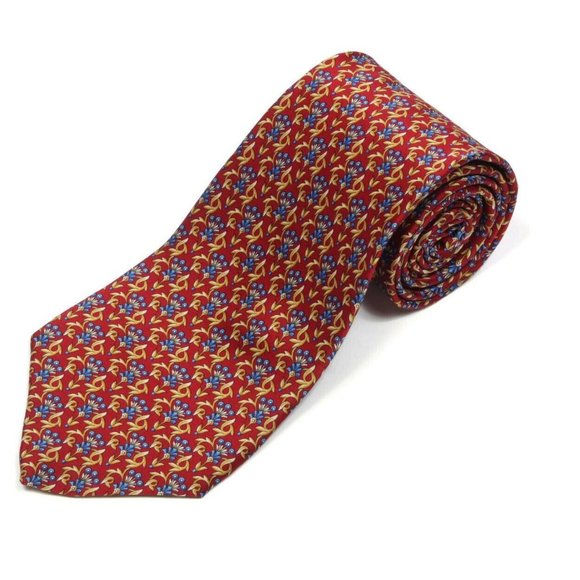 Lord & Taylor Accessories Lord Taylor Burgundy Red Blue Floral